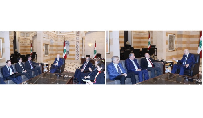 ميقاتي التقى وفد صندوق النقد الدولي وعرض الاوضاع مع الاتحاد العمالي